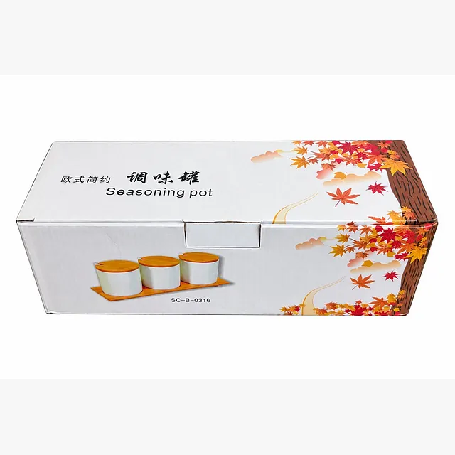 CERAMIC CONDIMENT JAR 3PC SET