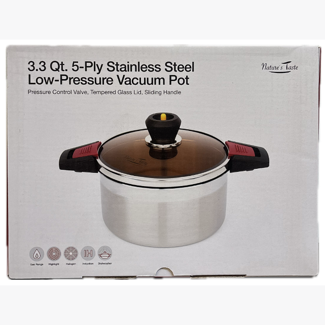 3.3QT 5PLY STAINLESS STEEL LOW PRESSURE VACUUM POT