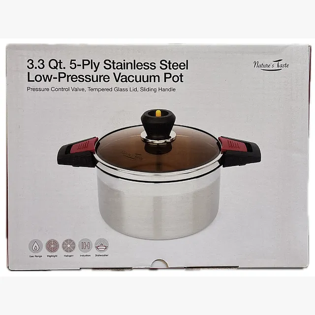 3.3QT 5PLY STAINLESS STEEL LOW PRESSURE VACUUM POT