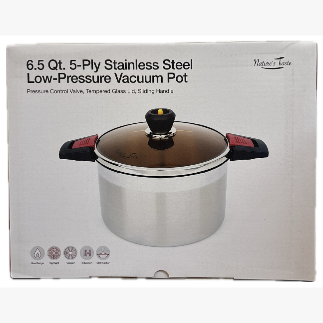 6.5QT 5PLY STAINLESS STEEL LOW PRESSURE VACUUM POT