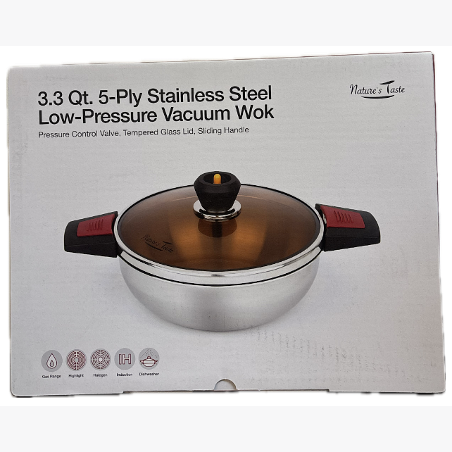 3.3QT 5PLY STAINLESS STEEL LOW PRESSURE VACUUM WOK