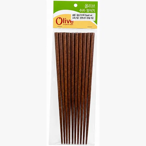 WOOD CHOPSTICKS 5 PAIR SET