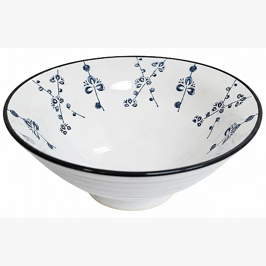 (Japanese-Style) Blue & White Ramen Bowl #PL-8401-F 24/CTN