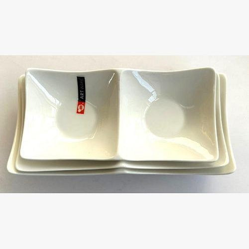 Rectangular 2-Section Divided Plate 20cm 60/CTN