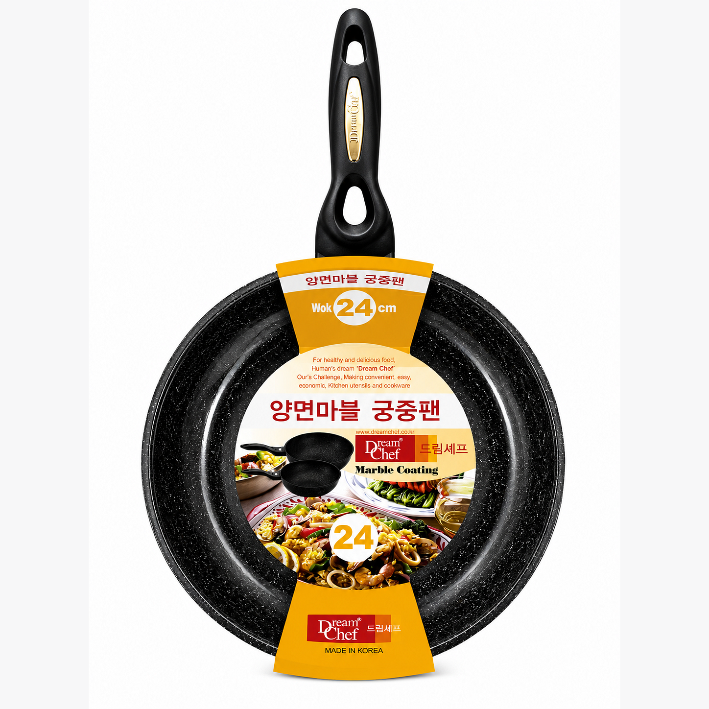 DREAM CHEF MARBLE COATING WOK PAN 24CM