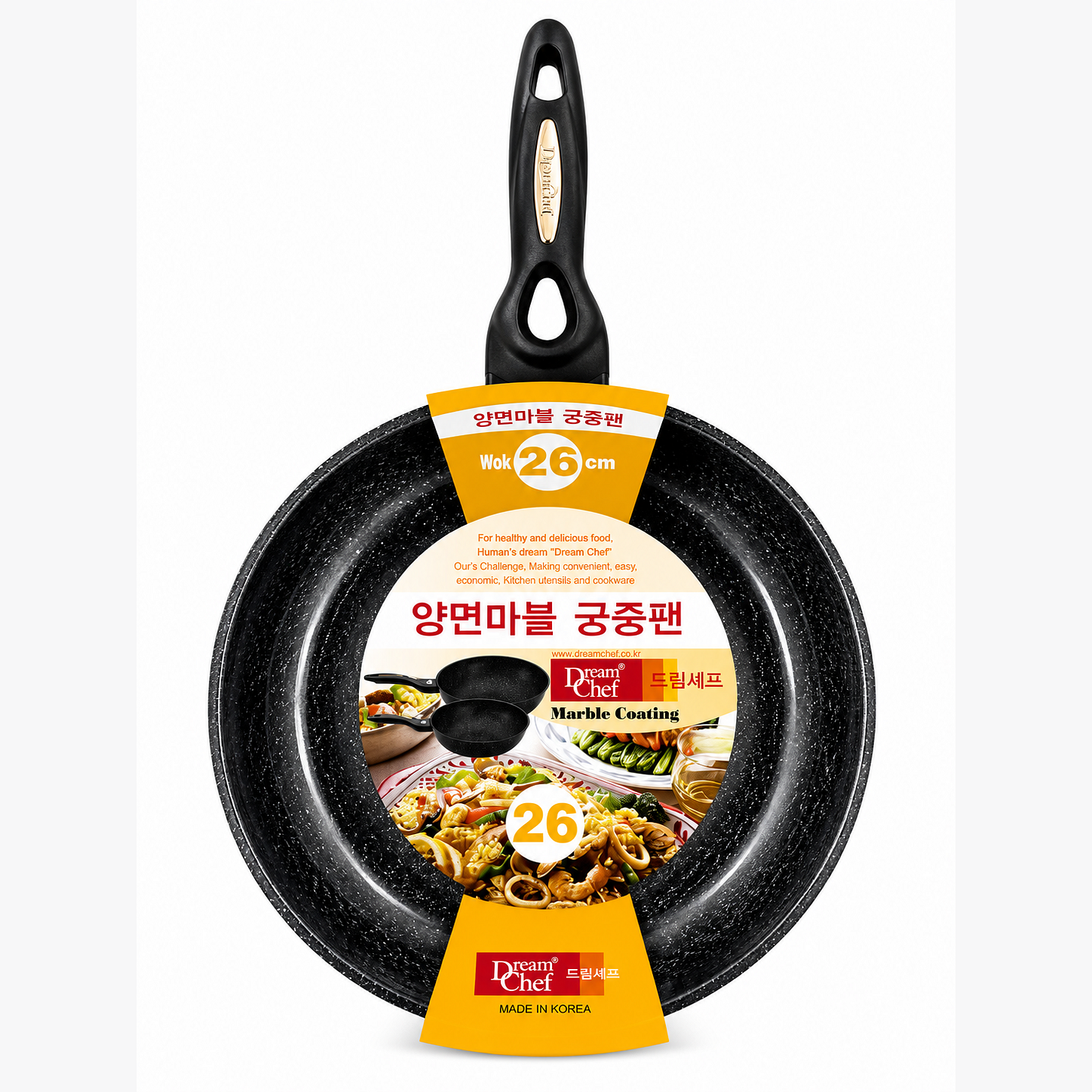 DREAM CHEF MARBLE COATING WOK PAN 26CM