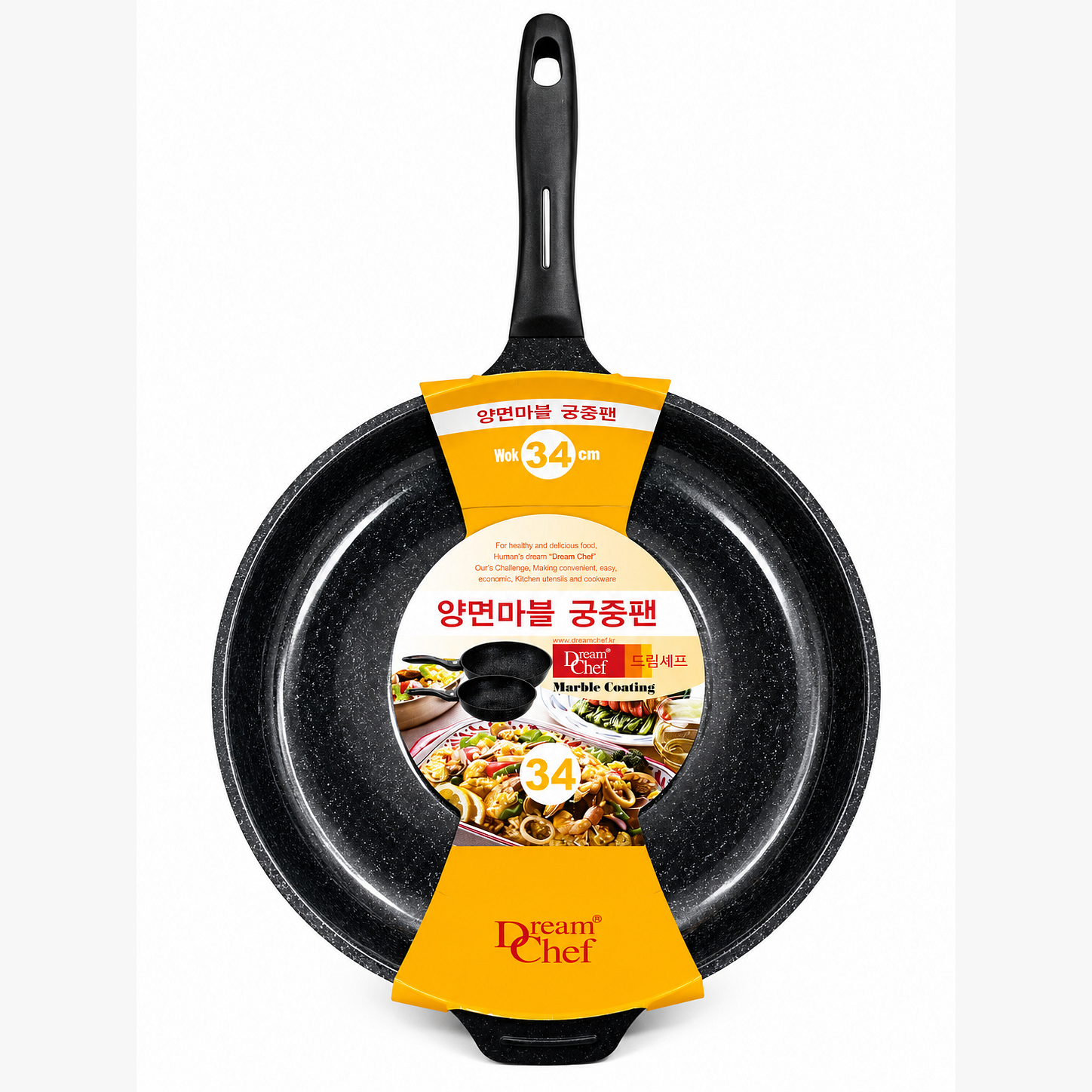 DREAM CHEF MARBLE COATING WOK PAN 34CM